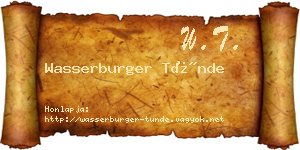 Wasserburger Tünde névjegykártya