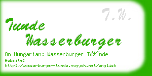 tunde wasserburger business card